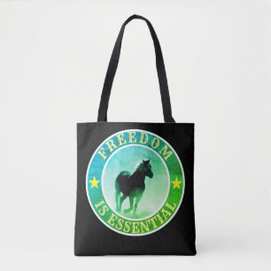 Bolso De Tela Tote de libertad (caballo, negro)