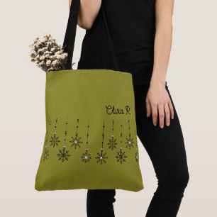 Bolso De Tela Tote de lienzo de copo de nieve personalizable