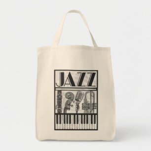 Bolso De Tela Tote de lienzo de Jazz Music Instruments
