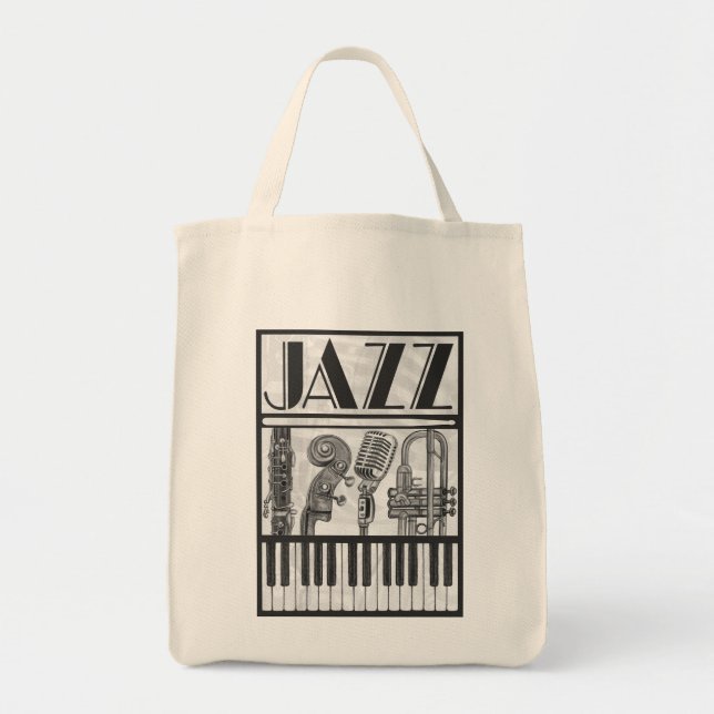 Bolso De Tela Tote de lienzo de Jazz Music Instruments (Frente)