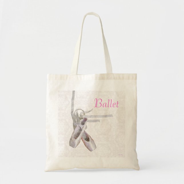 Bolso De Tela Tote de lienzo de presupuesto de ballet y encaje (Frente)