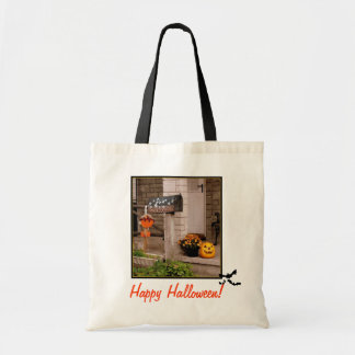 Bolso De Tela tote de lienzo de presupuesto de 'Halloween Porch'