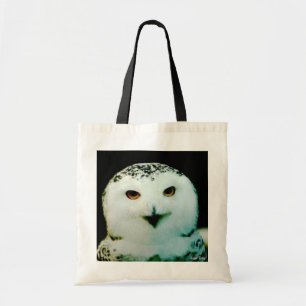 Bolso De Tela Tote de lienzo de presupuesto de lechuza nevada
