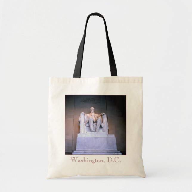 Bolso De Tela Tote de lienzo de presupuesto monumento Lincoln (Frente)