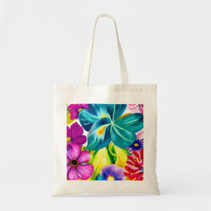 Bolso De Tela Tote de lienzo floral brillante