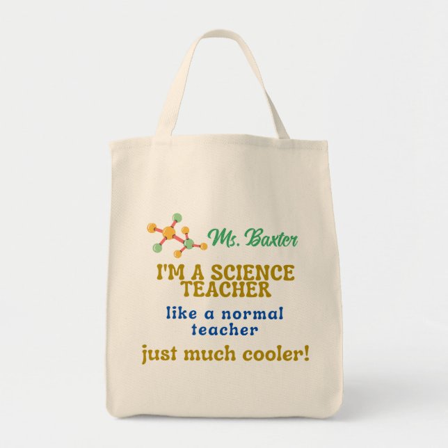 Bolso De Tela Tote de lienzo para profesores de ciencias (Frente)