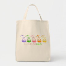 tote de lienzos de conejo en tonos pastel