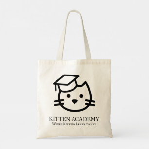 Bolso De Tela Tote de logotipo de la Academia Gatita