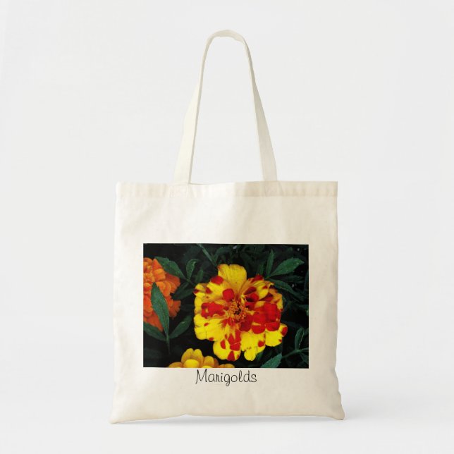 Bolso De Tela Tote de lona amarilla roja (Frente)
