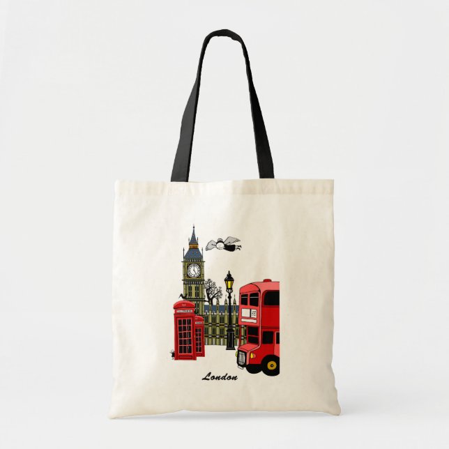 Bolso De Tela Tote de Londres (Frente)