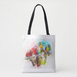 Bolso De Tela Tote de loros tropicales coloridos