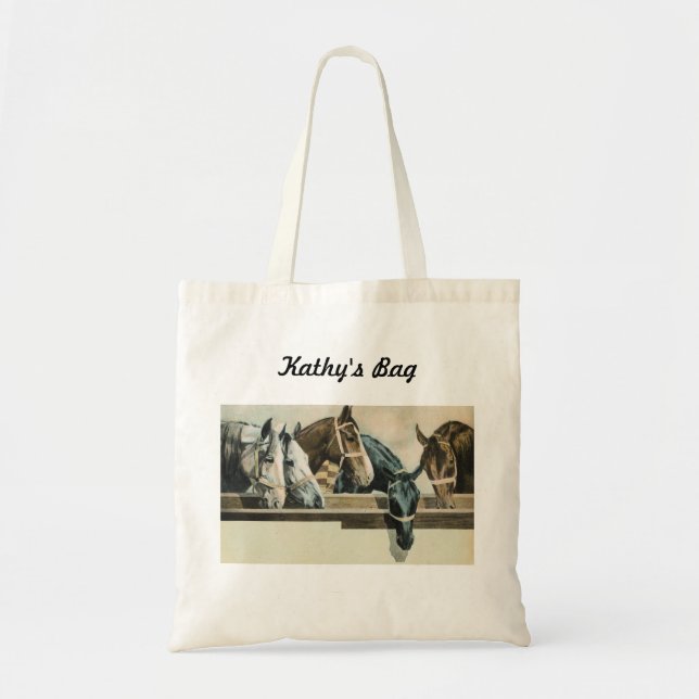 Bolso De Tela Tote de los caballos junto (Frente)