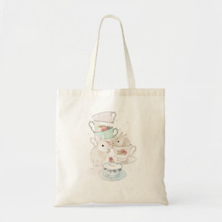 Bolso De Tela Tote de los conejitos y del té