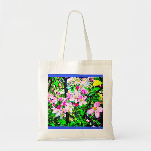 BOLSO DE TELA TOTE DE LOS FLORES DE APPLE (Frente)