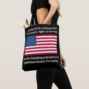 Bolso De Tela Tote de los principios fundadores (negro)