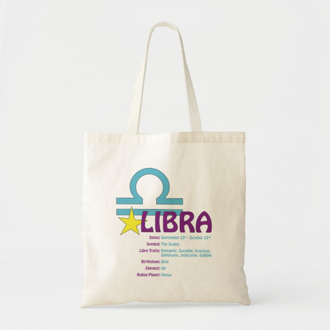 Bolso De Tela Tote de los rasgos del libra (Frente)