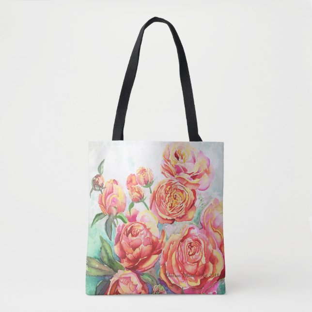Bolso De Tela Tote de los rosas (Anverso)