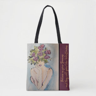 Bolso De Tela Tote de los sueños de flores silvestres