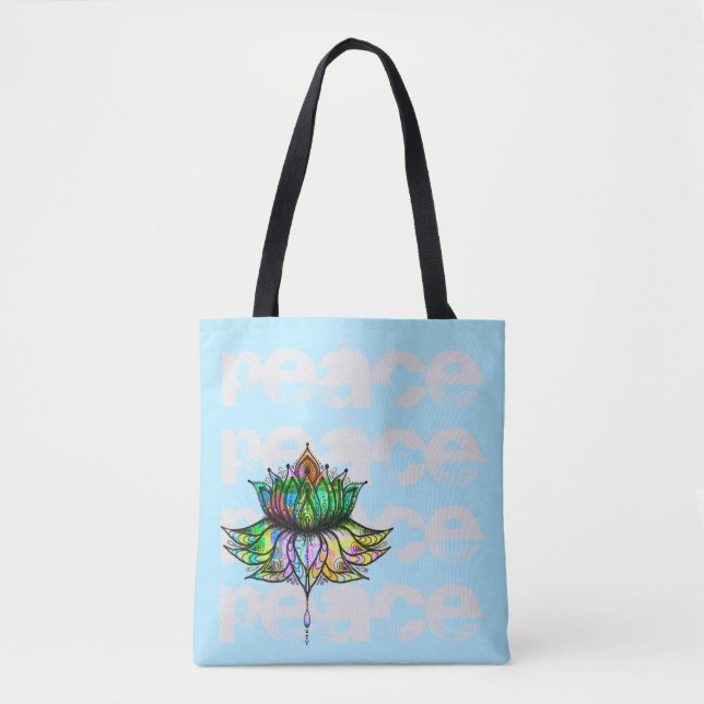 Bolso De Tela Tote de Lotus de la paz (Anverso)