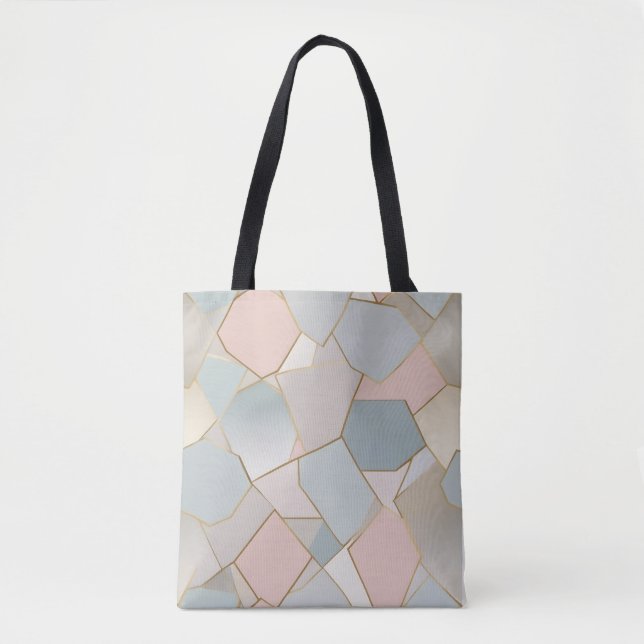 Bolso De Tela Tote de lujo Pastel Mosaic (Anverso)