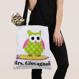 Bolso De Tela Tote De Maestros De Búho Cute - ¡Mira Atrás!