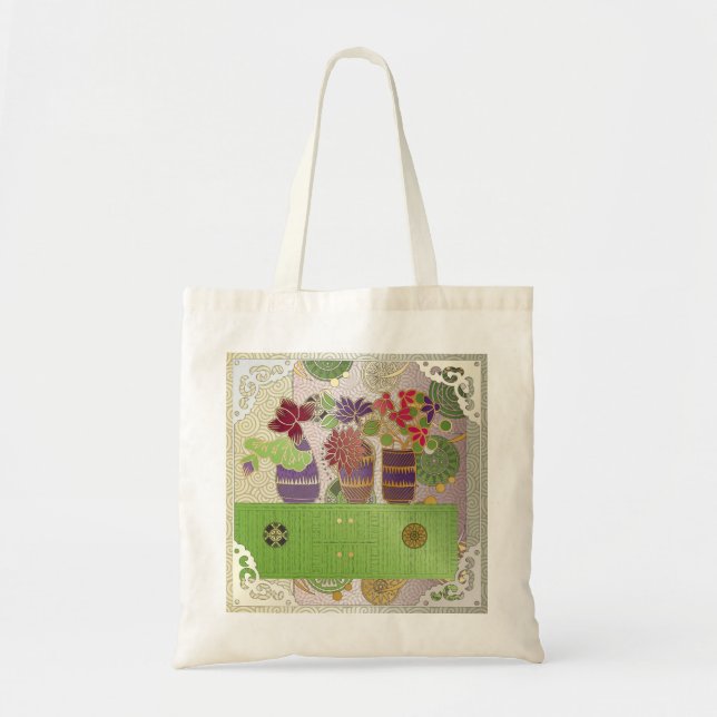 Bolso De Tela Tote de Mah Jongg Green Table (Frente)