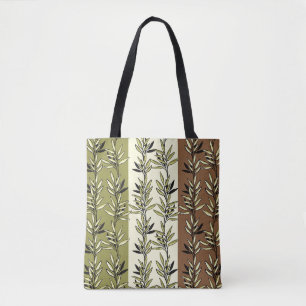 Bolso De Tela Tote de malezas y rayas