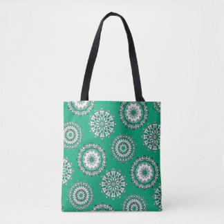 Bolso De Tela Tote de Mandalas verdes
