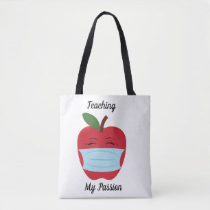 Bolso De Tela Tote de Manzana Roja, Tote de hombro