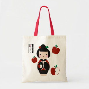Bolso De Tela Tote de Manzanita Kokeshi