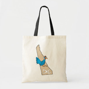 Bolso De Tela Tote De Mapa De Delaware Y Blue Hen Personalizado 