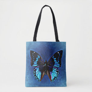 Bolso De Tela Tote de mariposa azul