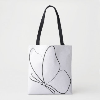 Bolso De Tela tote de mariposa minimalista