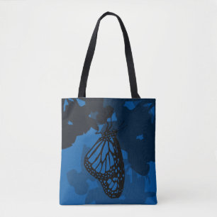 Bolso De Tela Tote de mariposa monarca azul
