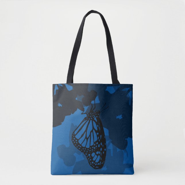 Bolso De Tela Tote de mariposa monarca azul (Anverso)