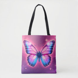 Bolso De Tela Tote de mariposa retro neón