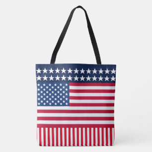 Bolso De Tela Tote de mashup con bandera de tiras y estrellas