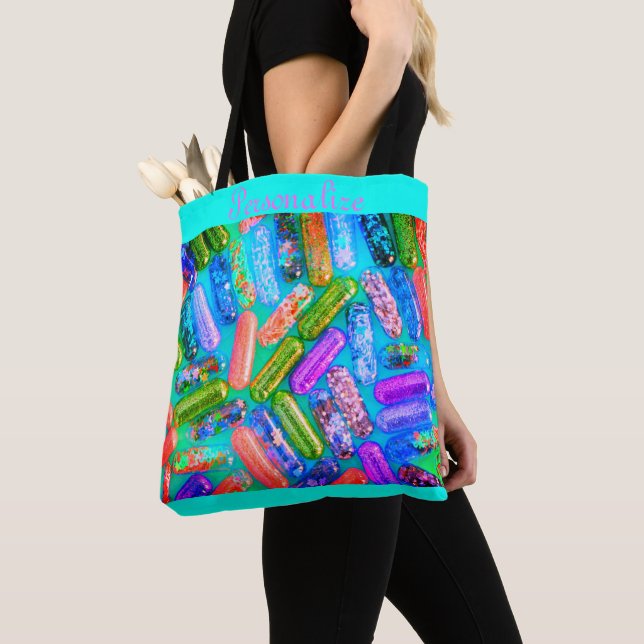 Bolso De Tela Tote de medicación para purpurinas de enfermería (Detalle)