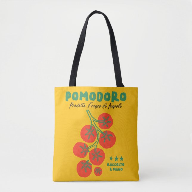 Bolso De Tela Tote de mercado italiano amarillo tomate pomodoro (Anverso)
