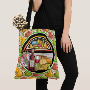 Bolso De Tela Tote de Mercado Todo Impreso 3 - Ver Parte Trasera