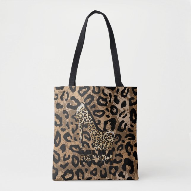 Bolso De Tela Tote de moda Leopard Print MOM (Anverso)
