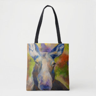 Bolso De Tela Tote de Moose y oso de la vida silvestre de Alaska