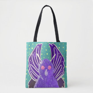 Bolso De Tela Tote de Mothman púrpura
