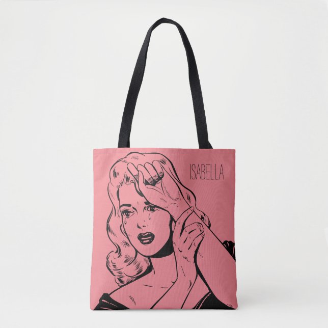 Bolso De Tela Tote de mujer que llora retro (Anverso)