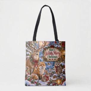 Bolso De Tela Tote de Navidad locamente alegre