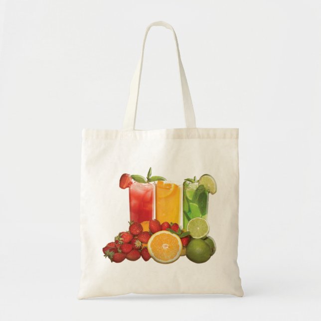 Bolso De Tela Tote de navidades con bebidas festivas (Frente)