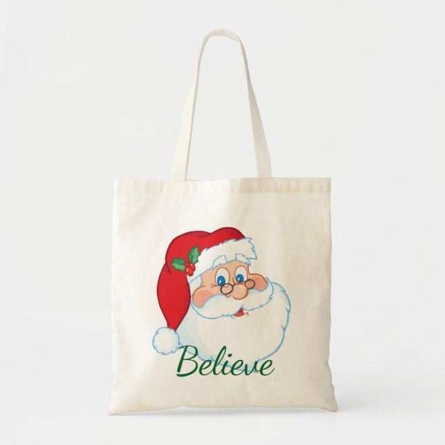 Bolso De Tela Tote de navidades con Santa Claus (Frente)