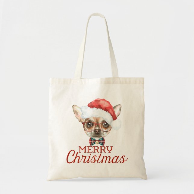 Bolso De Tela Tote de Navidades de Chihuahua (Frente)