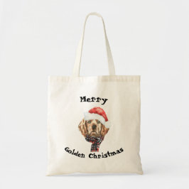Bolso De Tela Tote de Navidades de Golden Retriever