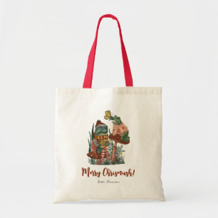 Bolso De Tela Tote de Navidades de hongos de espuma de rata y to